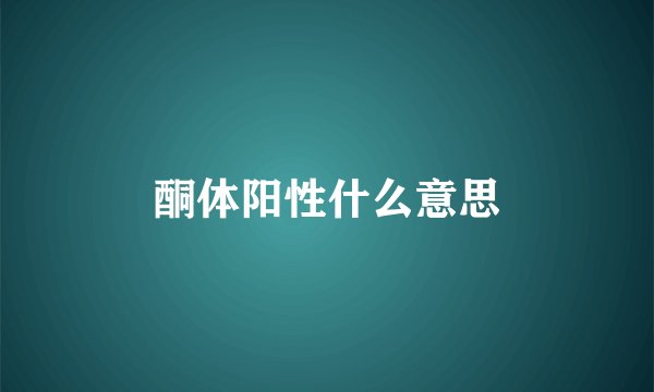 酮体阳性什么意思