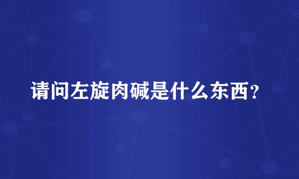 请问左旋肉碱是什么东西？