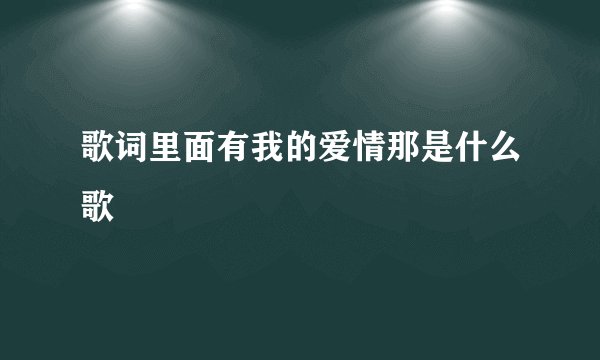 歌词里面有我的爱情那是什么歌