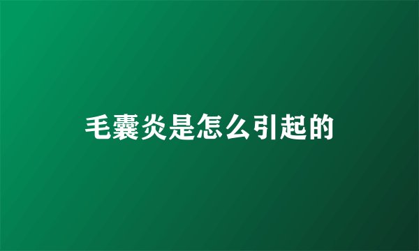 毛囊炎是怎么引起的