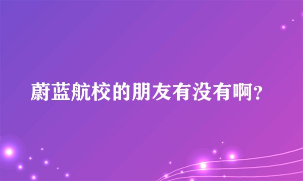 蔚蓝航校的朋友有没有啊？
