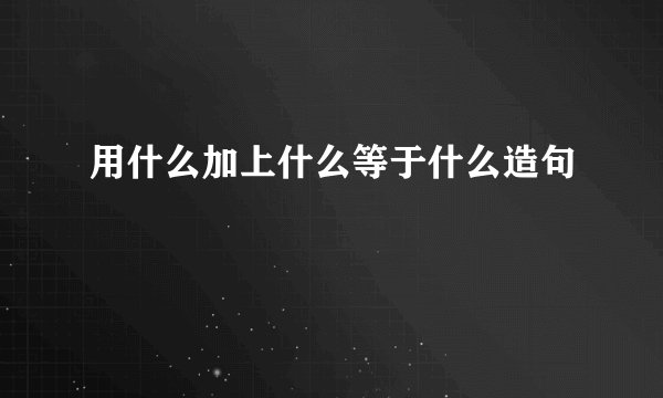 用什么加上什么等于什么造句