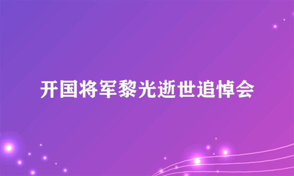 开国将军黎光逝世追悼会