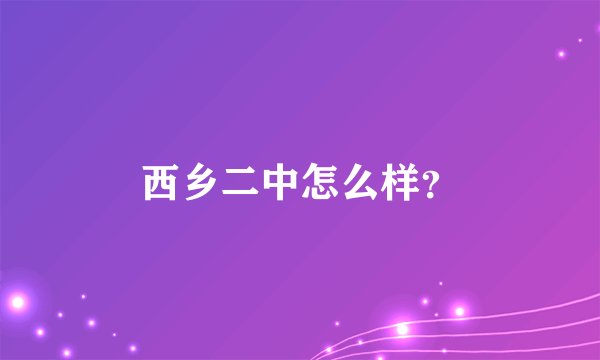西乡二中怎么样？