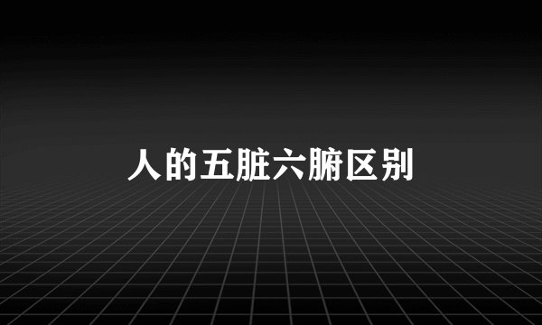 人的五脏六腑区别