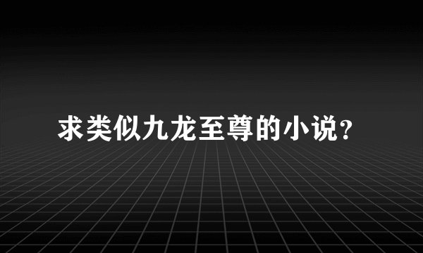 求类似九龙至尊的小说？