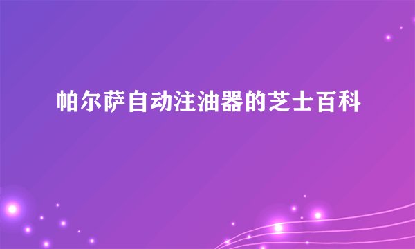 帕尔萨自动注油器的芝士百科
