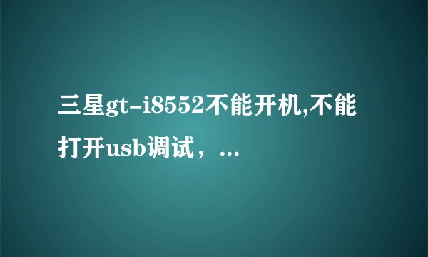 三星gt-i8552不能开机,不能打开usb调试，怎么刷机