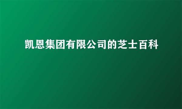 凯恩集团有限公司的芝士百科