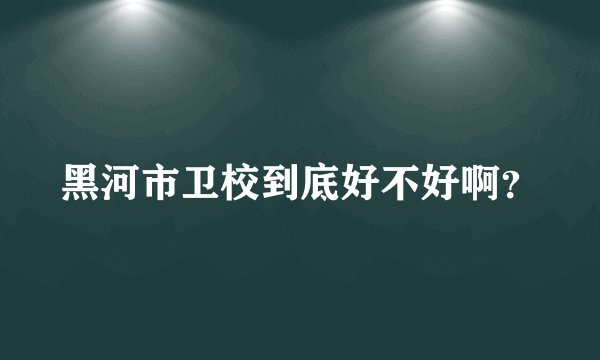 黑河市卫校到底好不好啊？