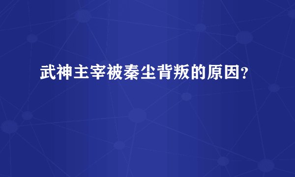 武神主宰被秦尘背叛的原因？