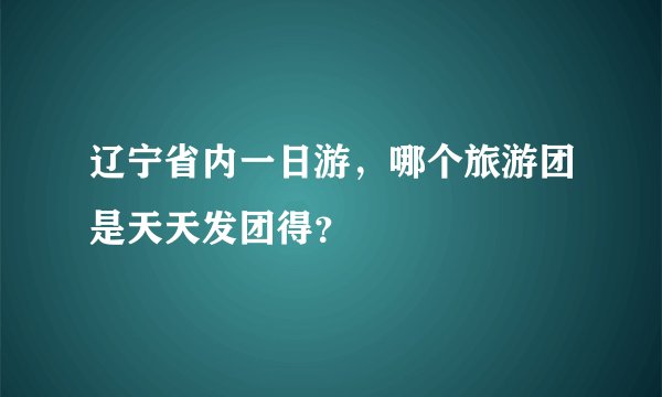 辽宁省内一日游,哪个旅游团是天天发团得?