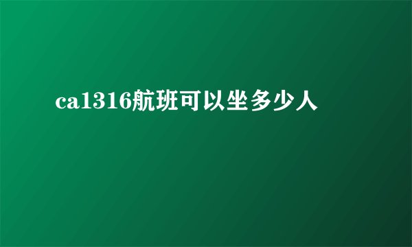 ca1316航班可以坐多少人