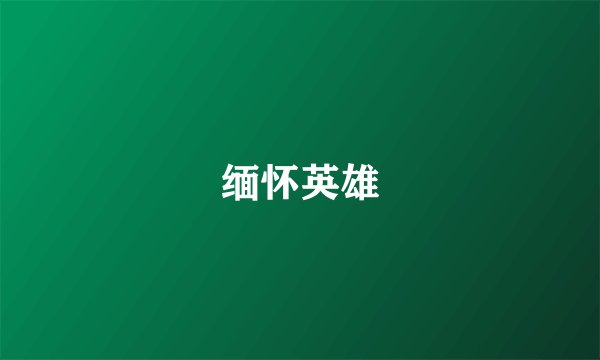 缅怀英雄