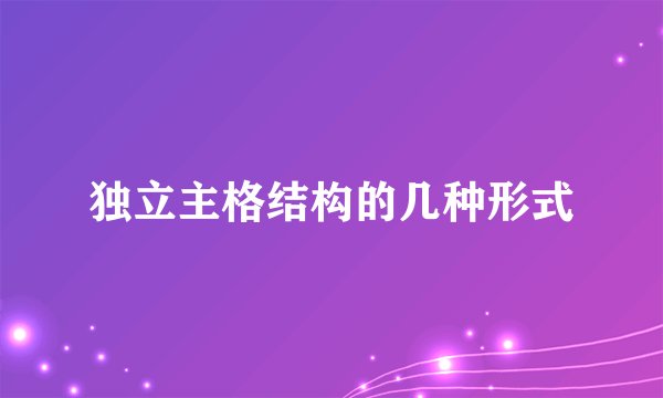 独立主格结构的几种形式