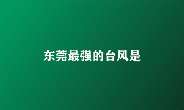 东莞最强的台风是