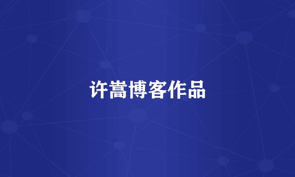 许嵩博客作品