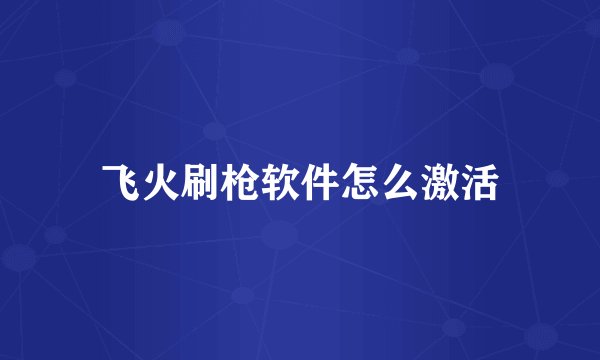 飞火刷枪软件怎么激活