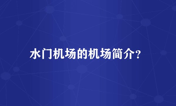 水门机场的机场简介？