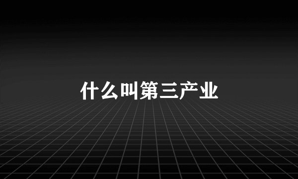 什么叫第三产业