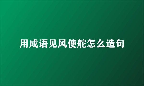 用成语见风使舵怎么造句