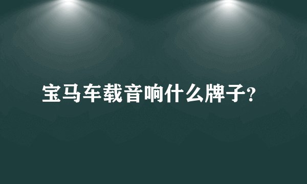 宝马车载音响什么牌子？