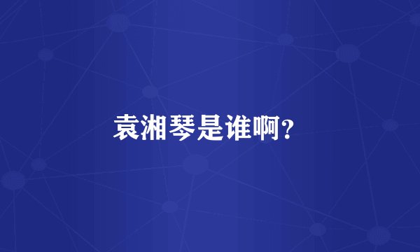 袁湘琴是谁啊？