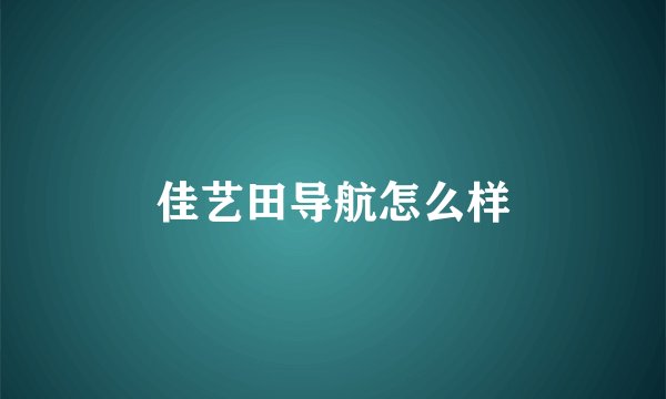 佳艺田导航怎么样