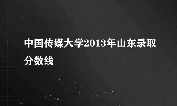 中国传媒大学2013年山东录取分数线