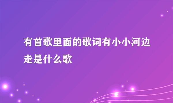 有首歌里面的歌词有小小河边走是什么歌