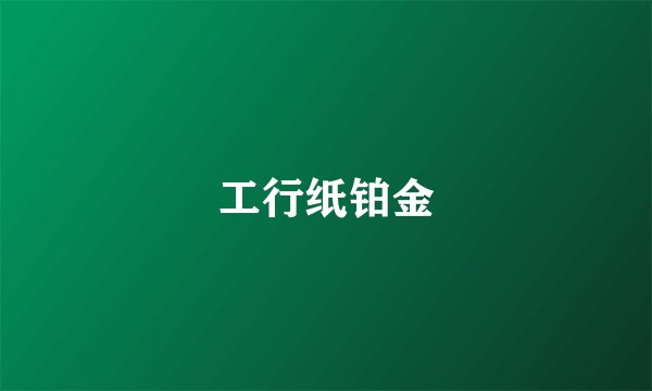 工行纸铂金
