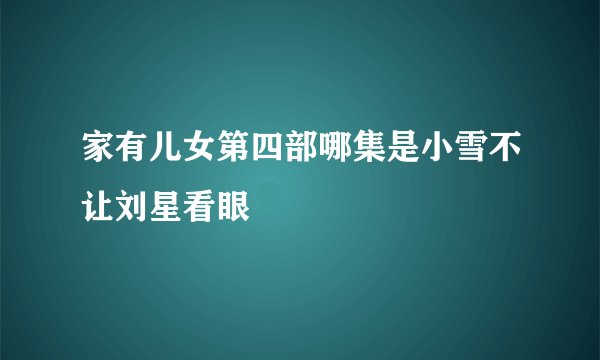 家有儿女第四部哪集是小雪不让刘星看眼