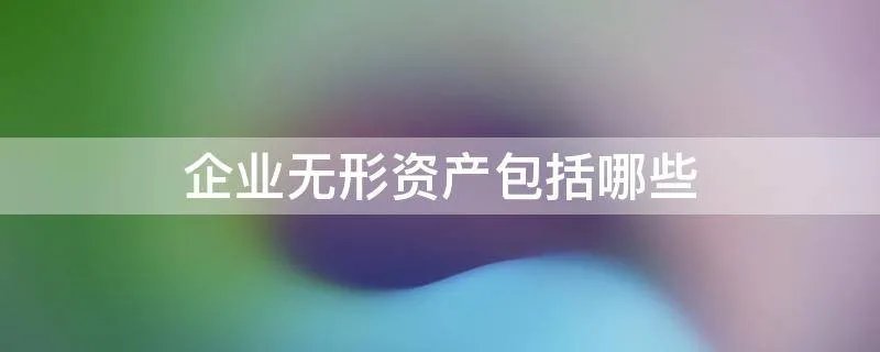 企业无形资产包括哪些