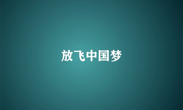 放飞中国梦