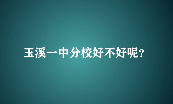 玉溪一中分校好不好呢？