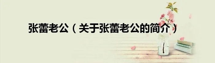 张蕾老公（关于张蕾老公的简介）