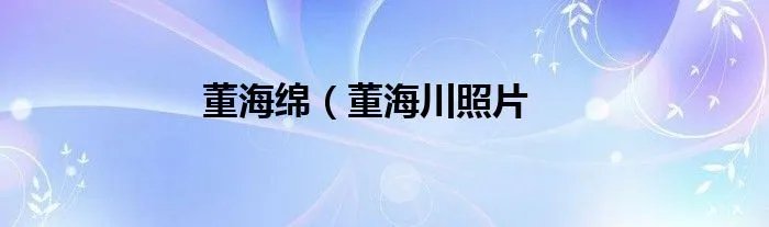 董海绵（董海川照片
