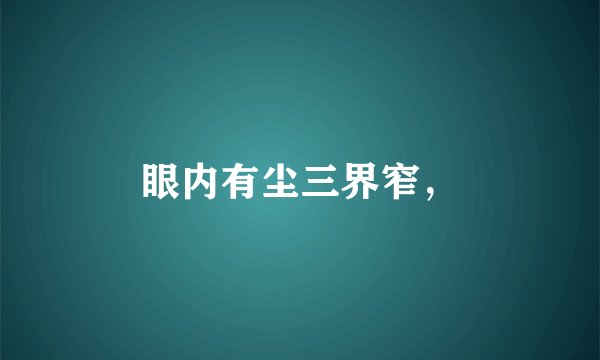 眼内有尘三界窄，