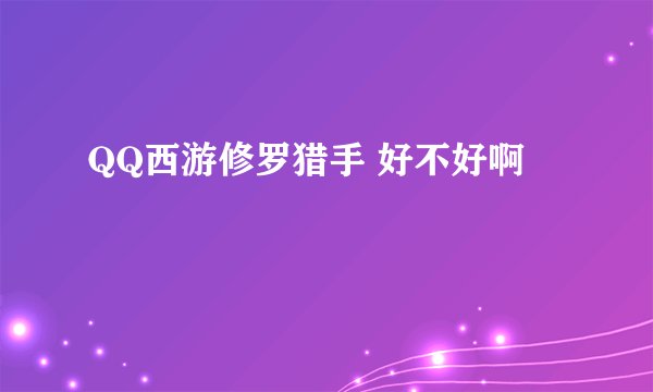 QQ西游修罗猎手 好不好啊