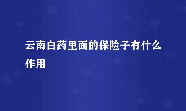 云南白药里面的保险子有什么作用