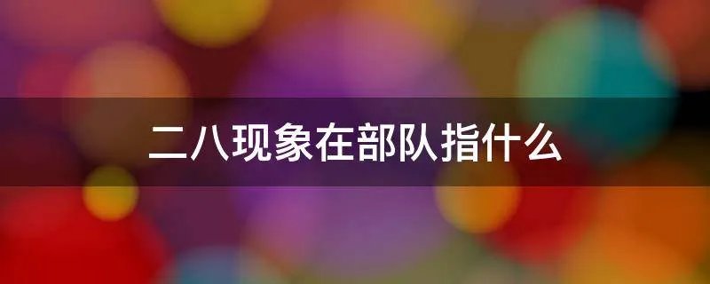 二八现象在部队指什么