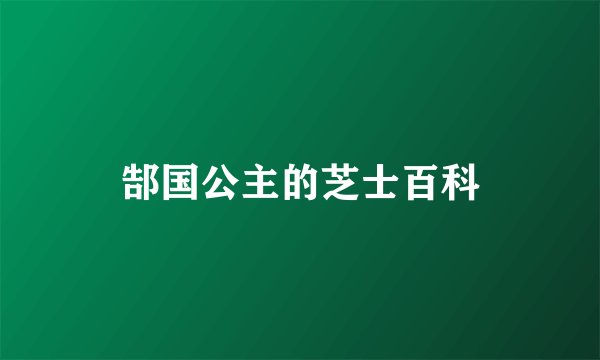 郜国公主的芝士百科