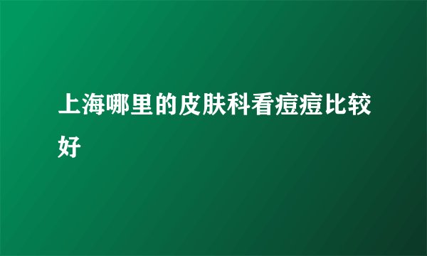 上海哪里的皮肤科看痘痘比较好
