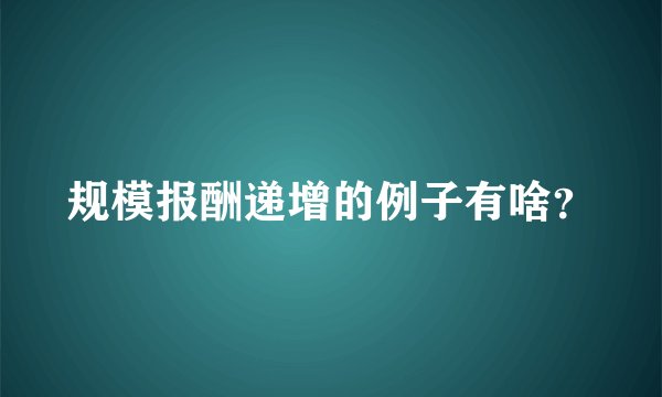 规模报酬递增的例子有啥?