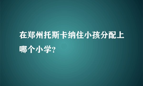 在郑州托斯卡纳住小孩分配上哪个小学？