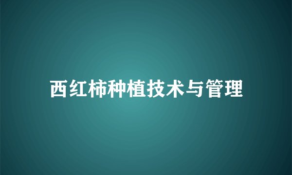 西红柿种植技术与管理
