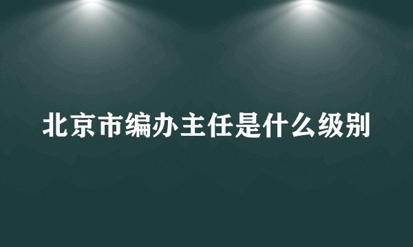 北京市编办主任是什么级别