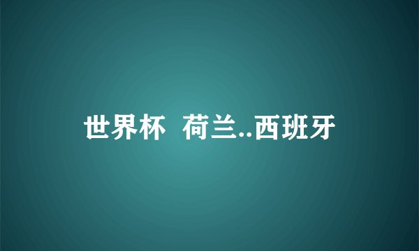 世界杯  荷兰..西班牙
