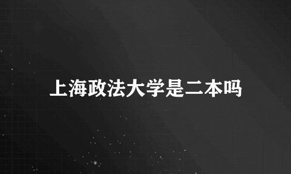上海政法大学是二本吗