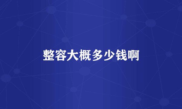 整容大概多少钱啊